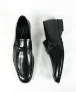 SALVATORE FERRAGAMO - “Smooth” Engraved Logo Black Leather Loafers - 6.5