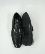 SALVATORE FERRAGAMO - “Flori 2” Pebbled Leather Gancini Bit Black Loafers - 7.5 D