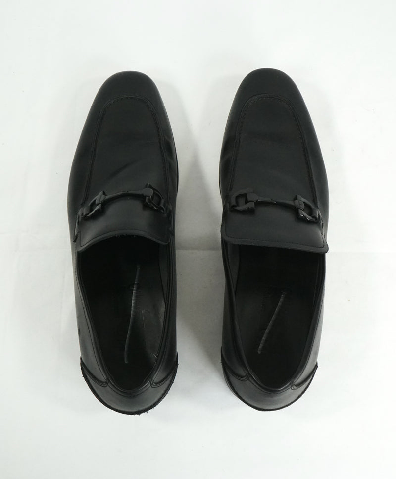 SALVATORE FERRAGAMO -“Davis” Black Slip-On Loafer With Engraved Bit - 10.5 D