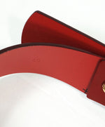 SALVATORE FERRAGAMO - Red & Gold Oversized Leather Gancini Belt - 40W