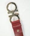 SALVATORE FERRAGAMO - Red & Gold Oversized Leather Gancini Belt - 38W