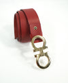 SALVATORE FERRAGAMO - Red & Gold Oversized Leather Gancini Belt - 40W