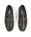 SALVATORE FERRAGAMO - “Parigi” Brown Grained Pebbled Leather Loafers - 11 EE