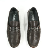 SALVATORE FERRAGAMO - “Parigi” Brown Grained Pebbled Leather Loafers - 11 EE