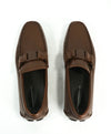 SALVATORE FERRAGAMO - “Sardegna" Tonal Brown Iconic Leather Loafers - 9 D