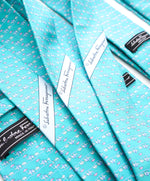 SALVATORE FERRAGAMO - *Father & Son 3 TIE SET* Mint Green Elephant Tie -