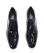 SALVATORE FERRAGAMO - "Aiden" Black Patent Leather Tipped Oxfords - 10.5 D