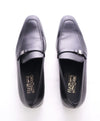 SALVATORE FERRAGAMO - “Destin” Black Slip-On Loafer With Engraved Bit - 13 D
