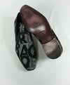 SALVATORE FERRAGAMO -LOGO Monogram Wool Leather Slip On Smoking Loafers - 7 EE