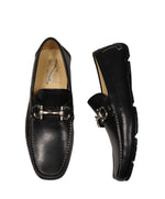 SALVATORE FERRAGAMO - Black Parigi Gancini Logo Loafers  - 8/8.5D