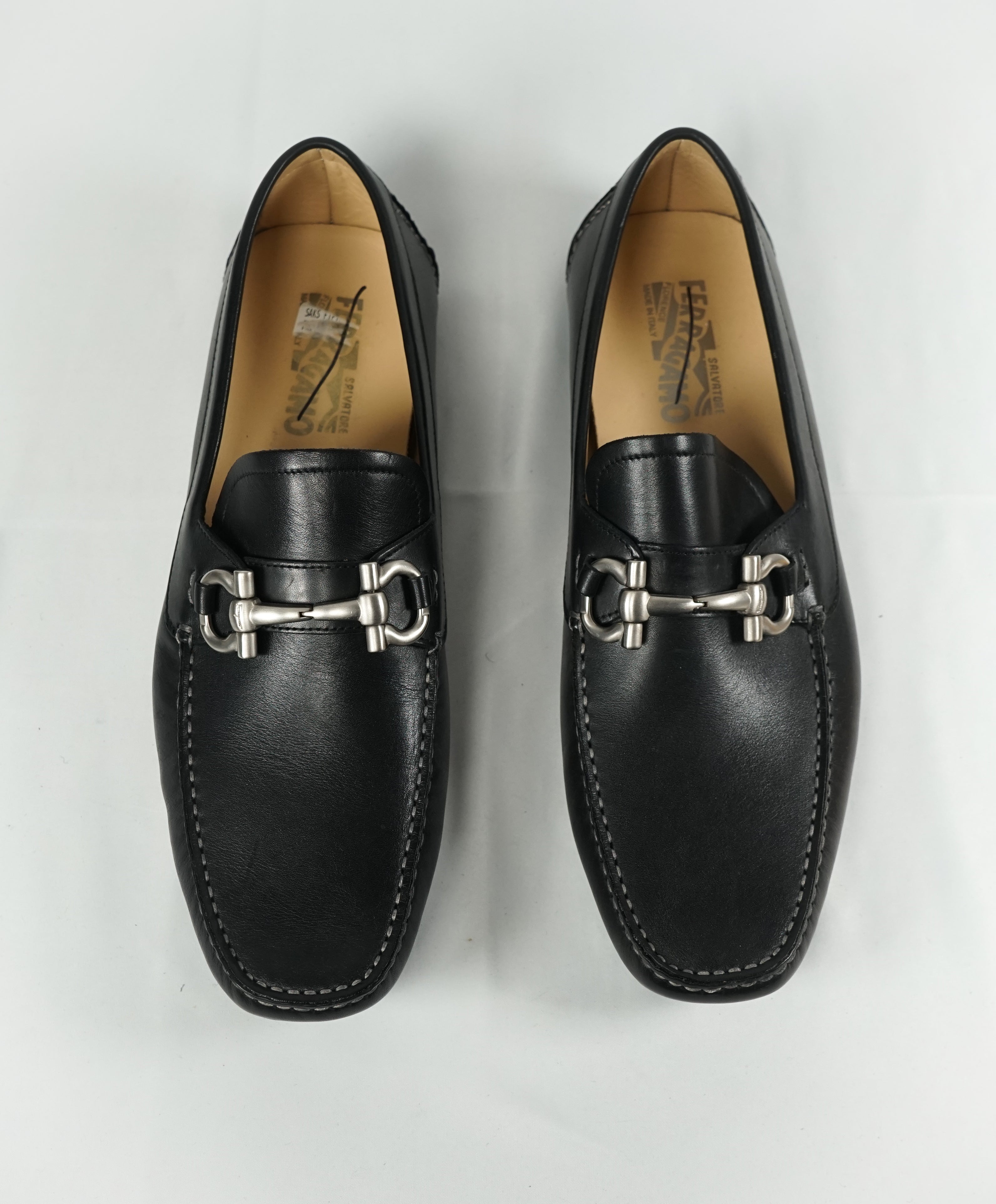 SALVATORE FERRAGAMO - Classic Black Parigi Slip On Loafers - 11