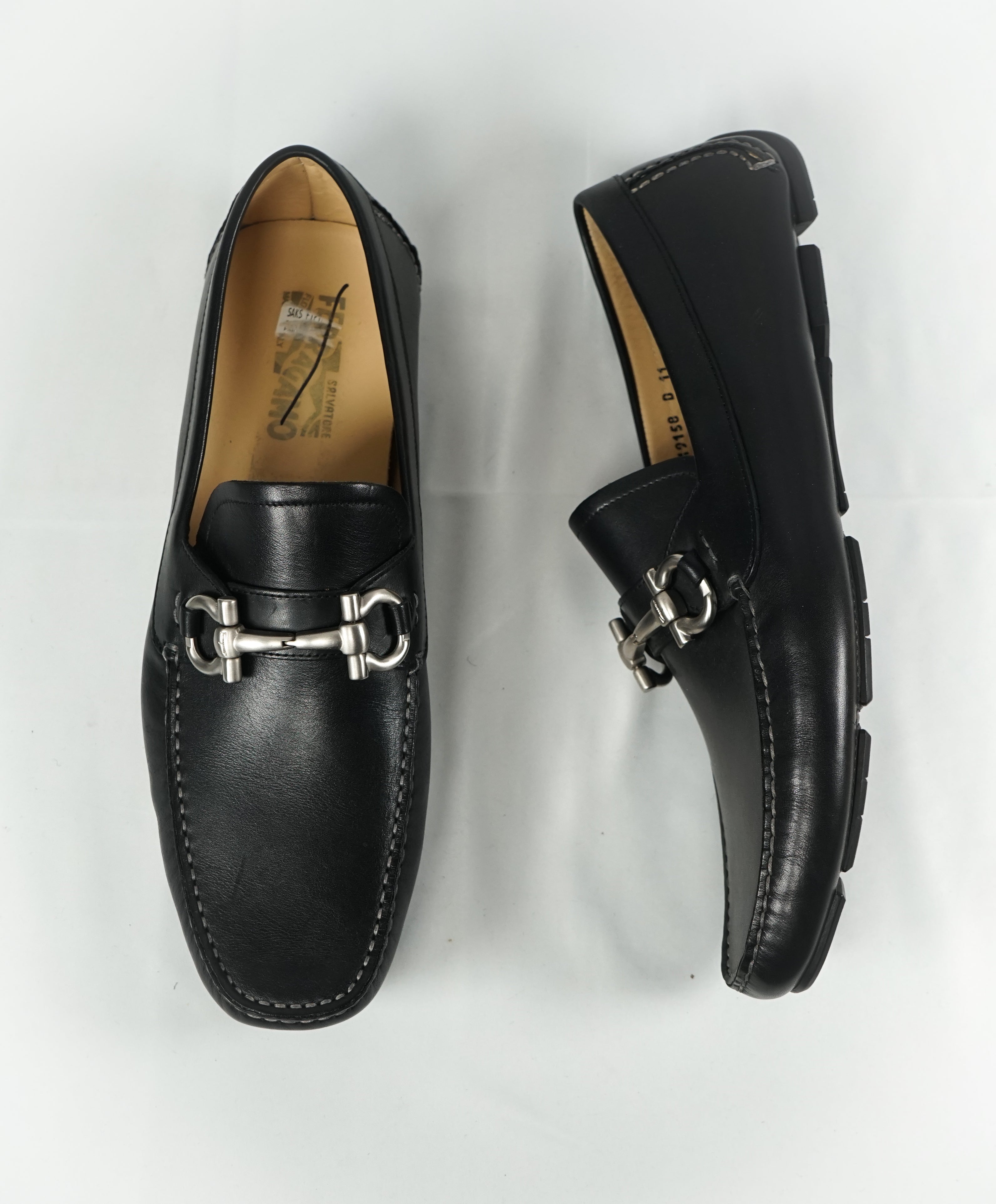 SALVATORE FERRAGAMO - Classic Black Parigi Slip On Loafers - 11
