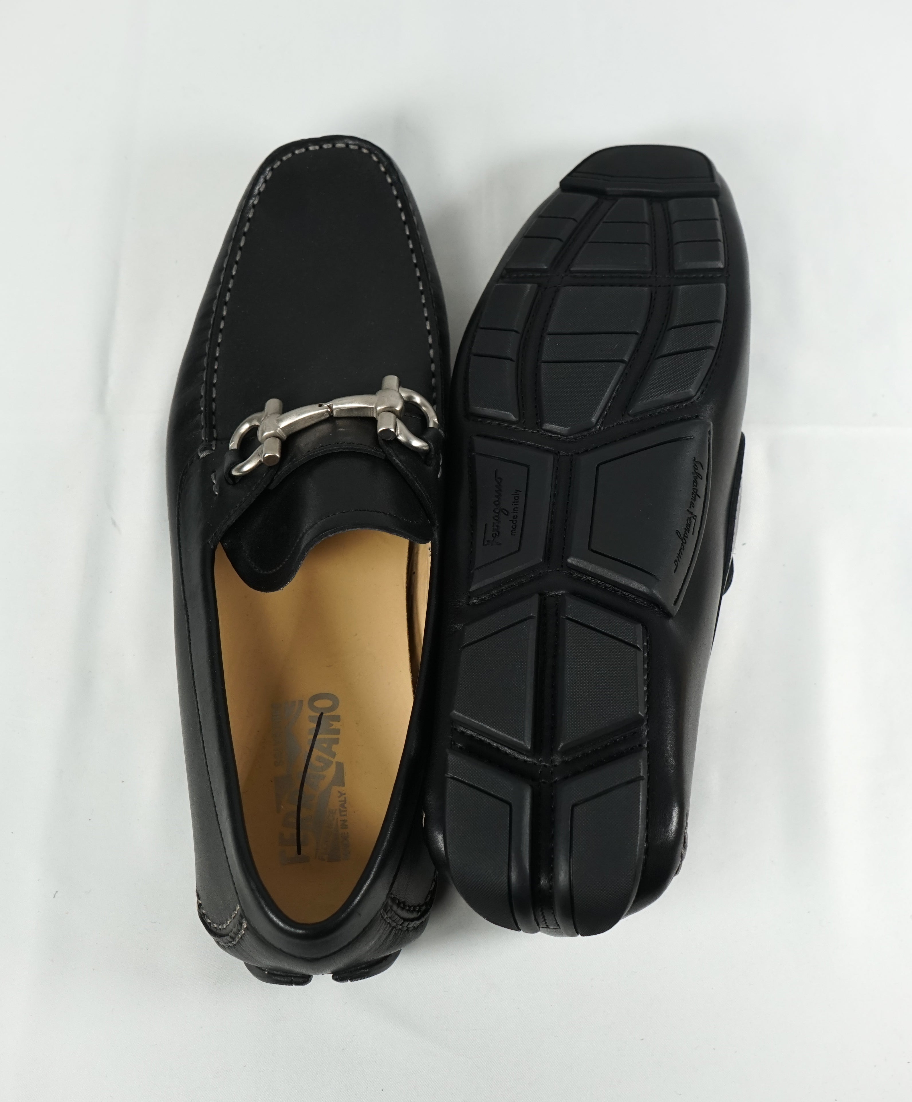 SALVATORE FERRAGAMO - Classic Black Parigi Slip On Loafers - 11