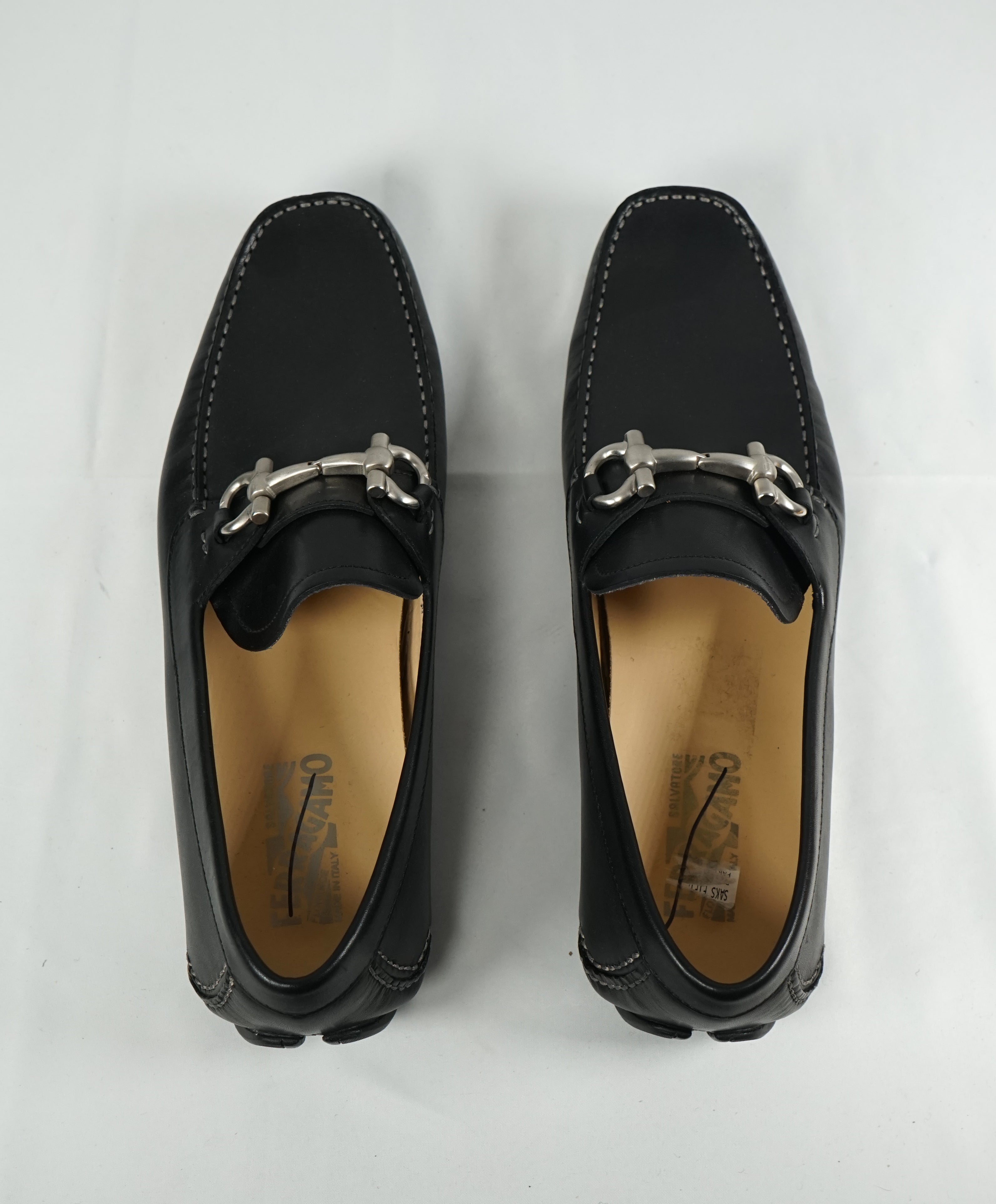 SALVATORE FERRAGAMO - Classic Black Parigi Slip On Loafers - 11