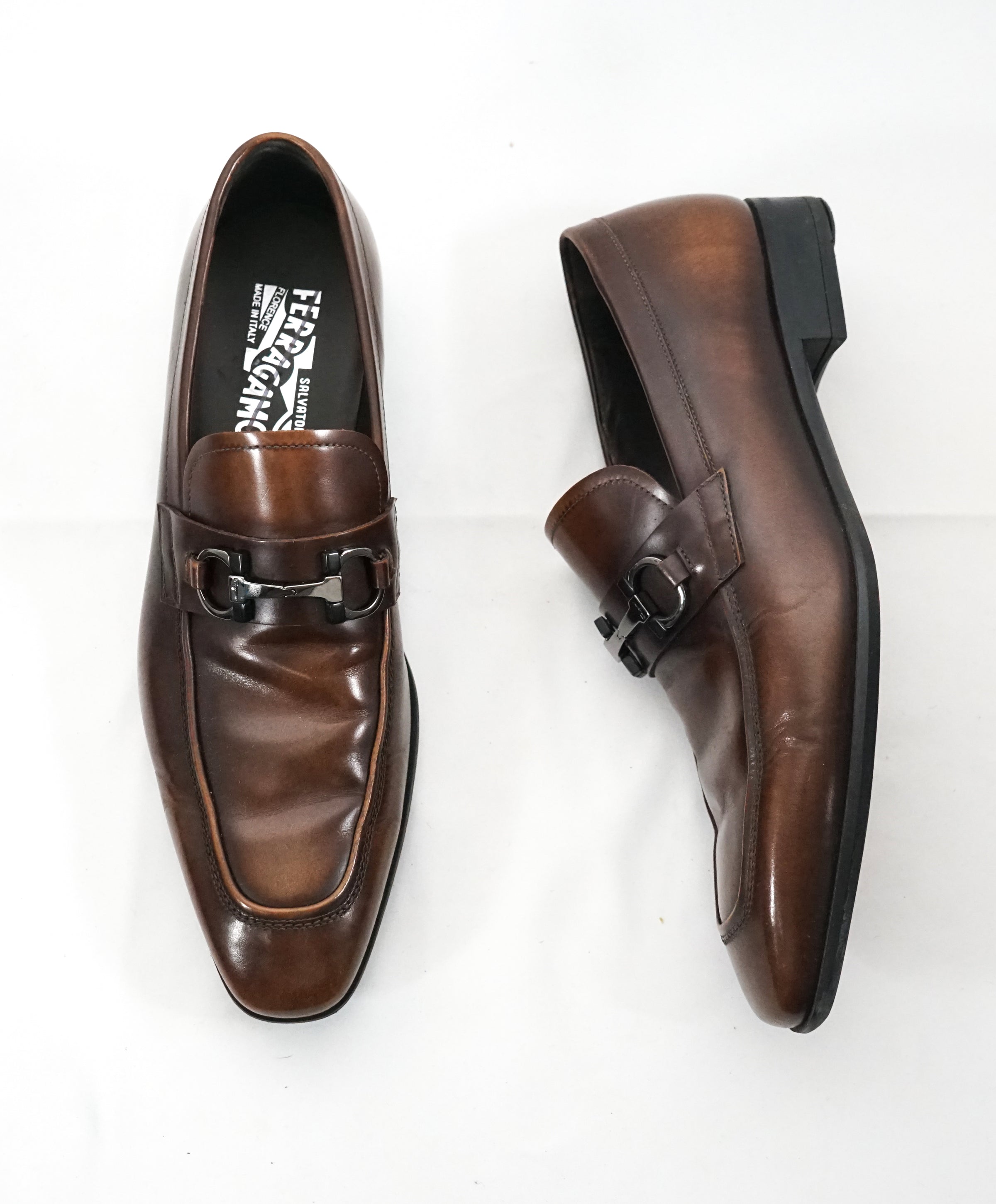 Salvatore ferragamo fiordi outlet gancio bit leather moccasin