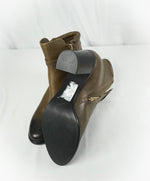 SALVATORE FERRAGAMO - 'Florian' Green Ombré Block-Heel Booties Gancini Logo- 8.5