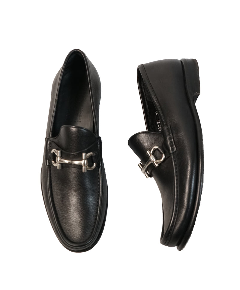 SALVATORE FERRAGAMO - “Mason” Black Pebbled Leather Loafer - 9.5