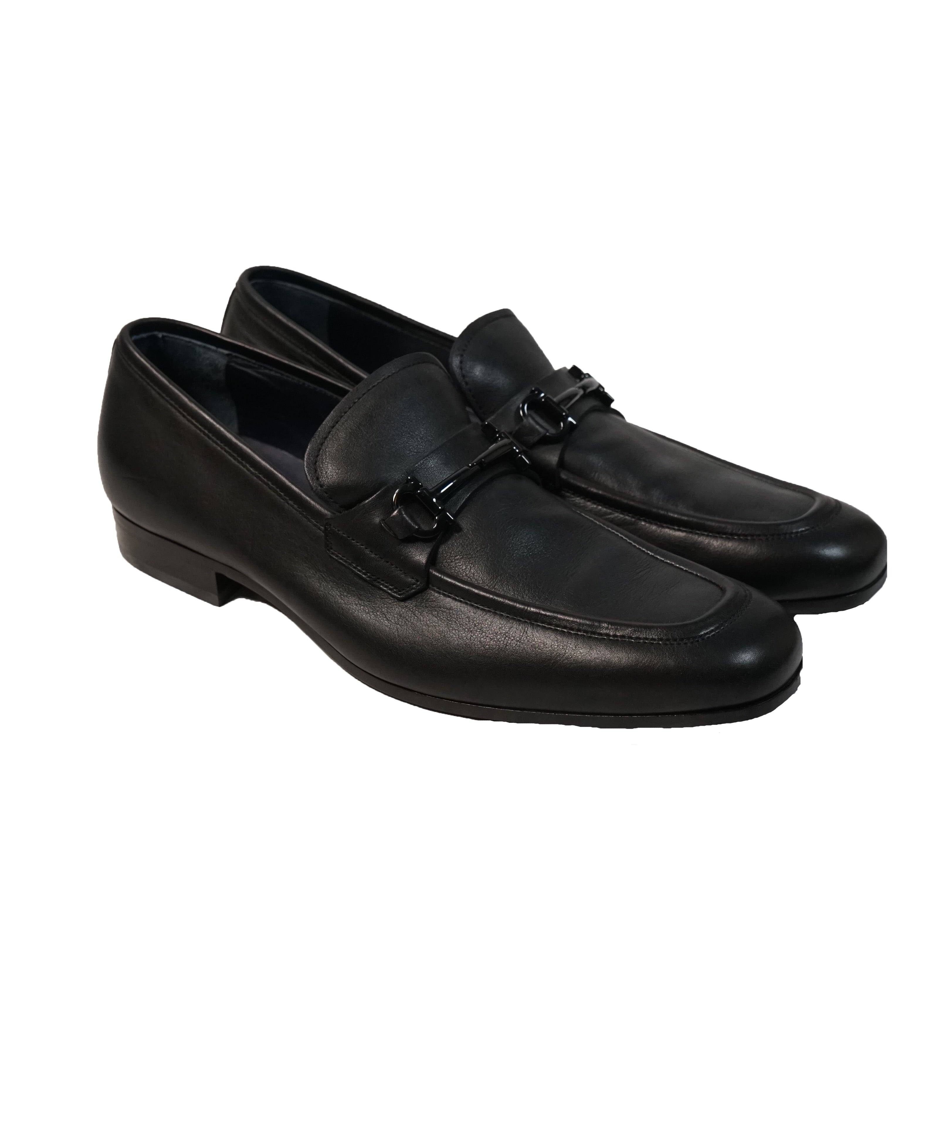 SALVATORE FERRAGAMO - “Ravenna” Black on Black Bit Loafer - 8.5