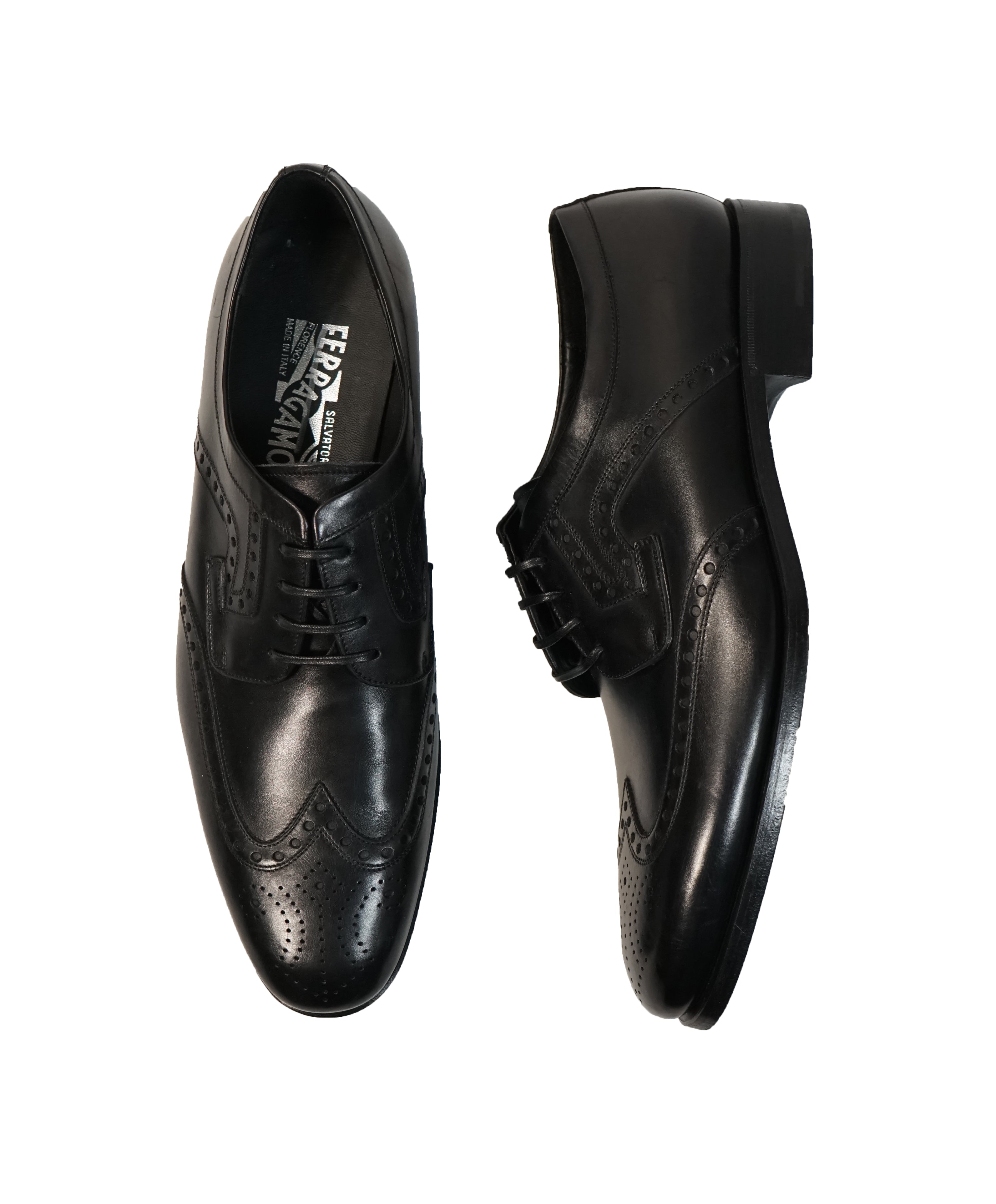 SALVATORE FERRAGAMO - “Romeo” Black Brogue Oxford - 11