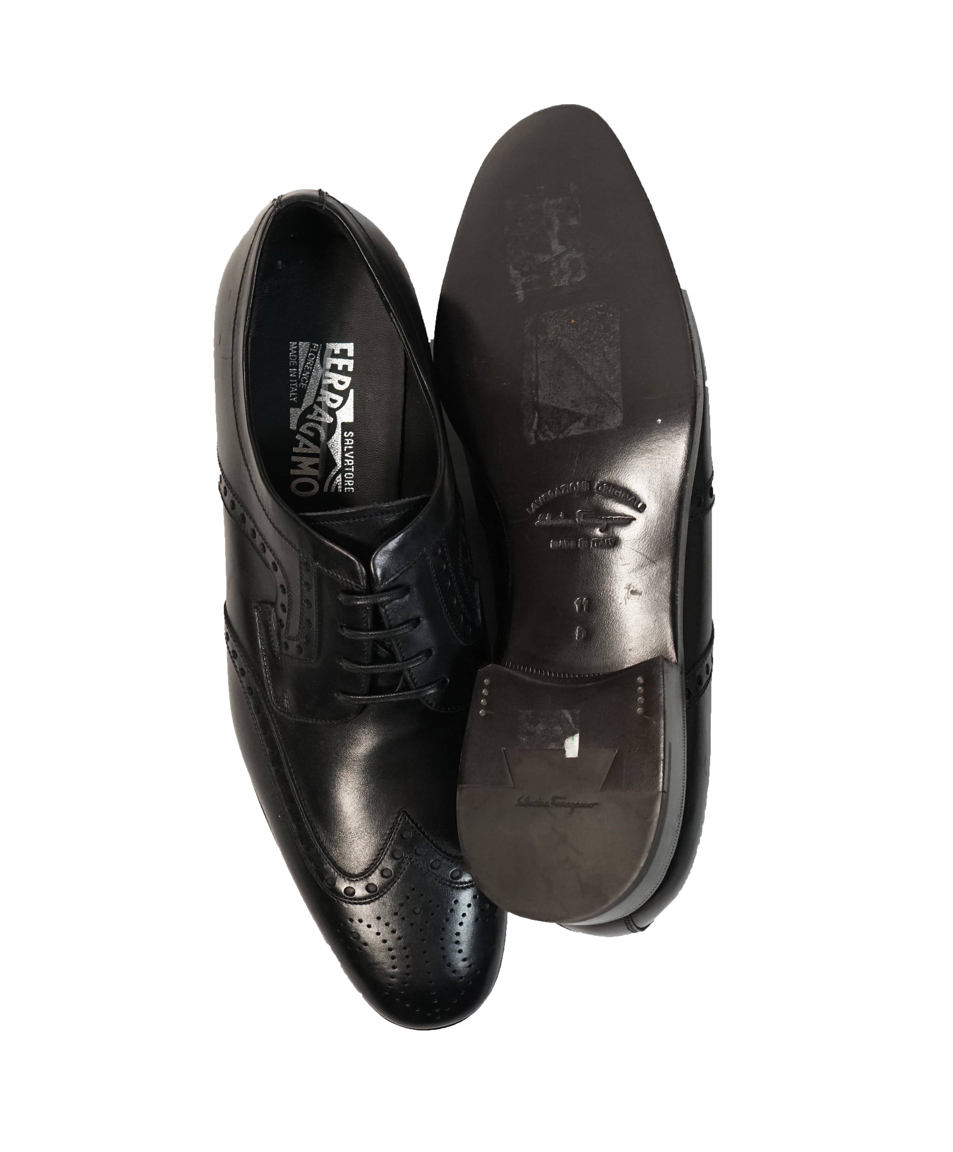 SALVATORE FERRAGAMO - “Romeo” Black Brogue Oxford - 11