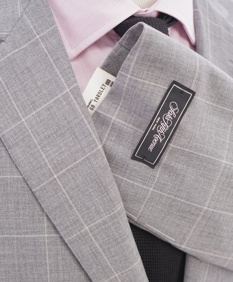 SAMUELSOHN - Notch Lapel "Performance" Gray Windowpane Check Suit - 42R