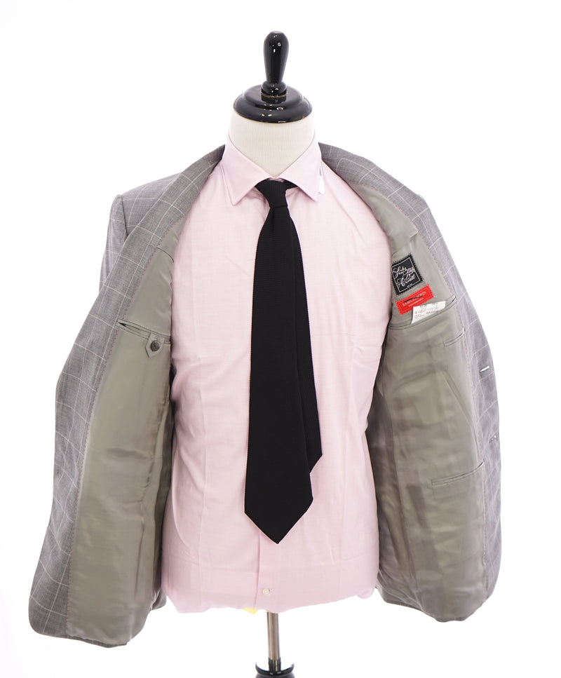 SAMUELSOHN - Notch Lapel "Performance" Gray Windowpane Check Suit - 42R