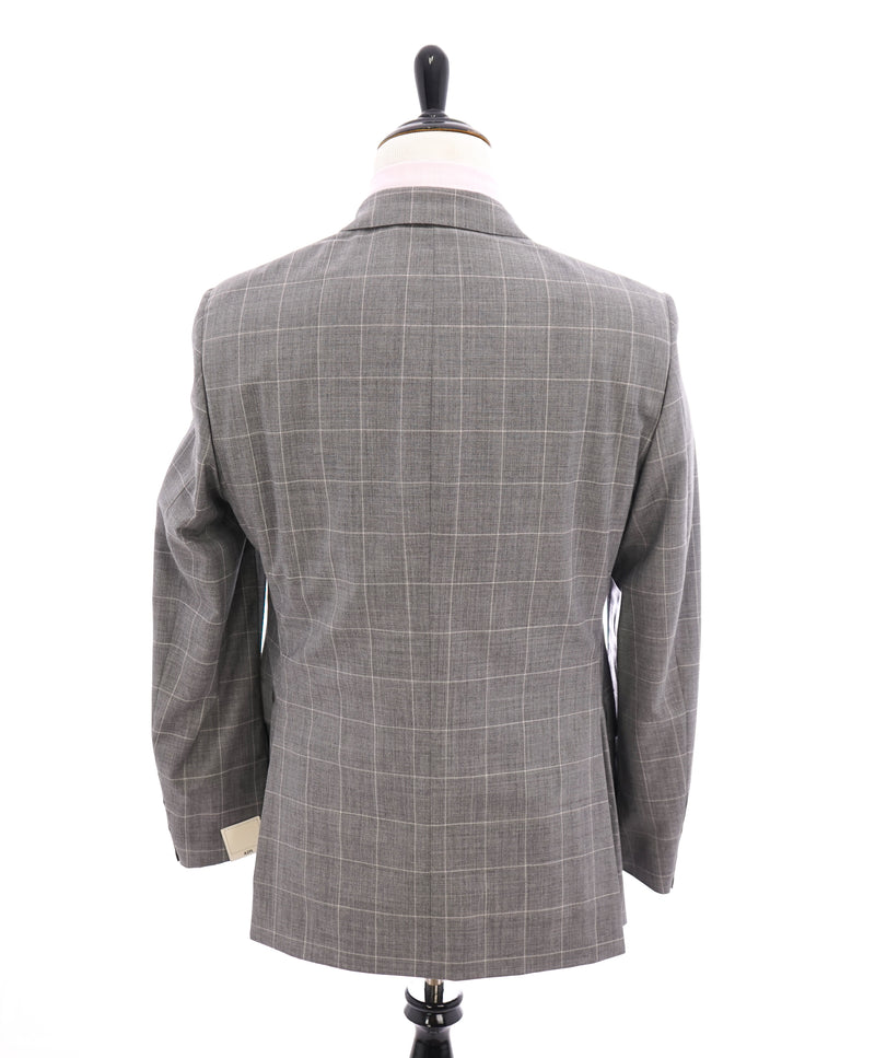 SAMUELSOHN - Notch Lapel "Performance" Gray Windowpane Check Suit - 42R