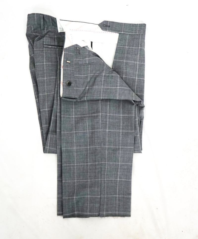 SAMUELSOHN - Notch Lapel "Performance" Gray Windowpane Check Suit - 42R
