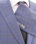 SAMUELSOHN - CUSTOM Blue Check Plaid "BARBERA" Fabric Suit - 42S/37W