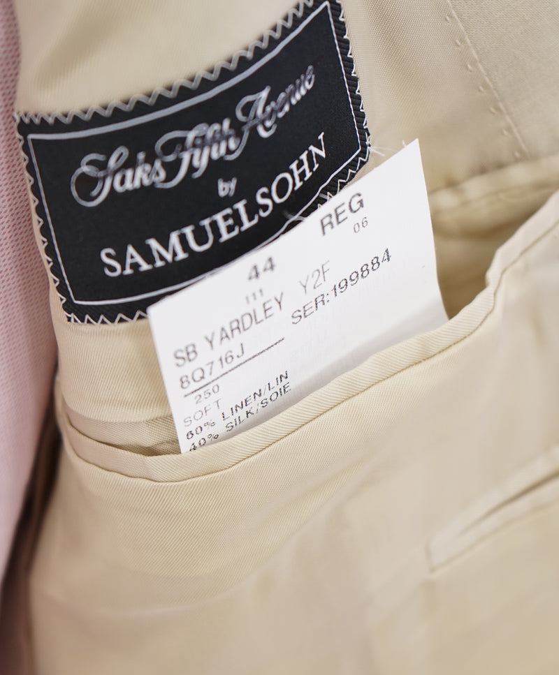 SAMUELSOHN - Camel Linen & Silk Blend Premium Grade Blazer - 44R