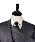 SAMUELSOHN - 2-Button Bold Plaid Gray Pink & Burgundy Blazer - 42R