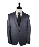 SAMUELSOHN - 2-Button Bold Plaid Gray Pink & Burgundy Blazer - 42R