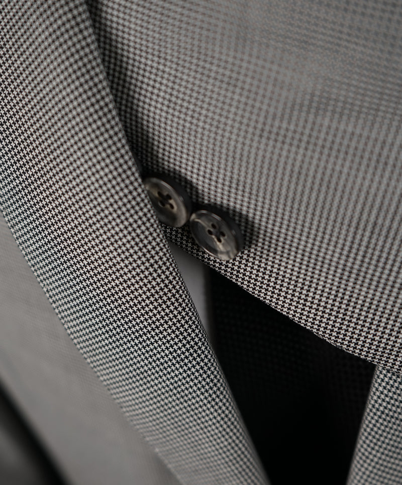 SAMUELSOHN - Custom Tailored Gray & Black Houndstooth Pattern Blazer - 40R