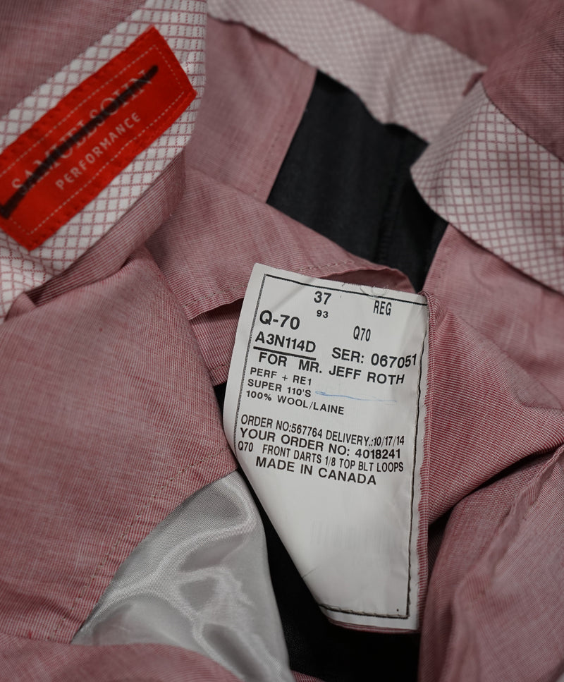 SAMUELSOHN - REDA 110’s Wool Gray Flat Front Dress Pants - 37W