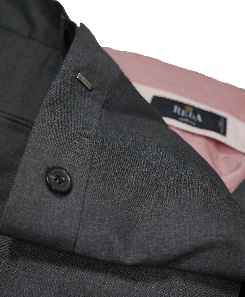 SAMUELSOHN - REDA 110’s Wool Gray Flat Front Dress Pants - 37W