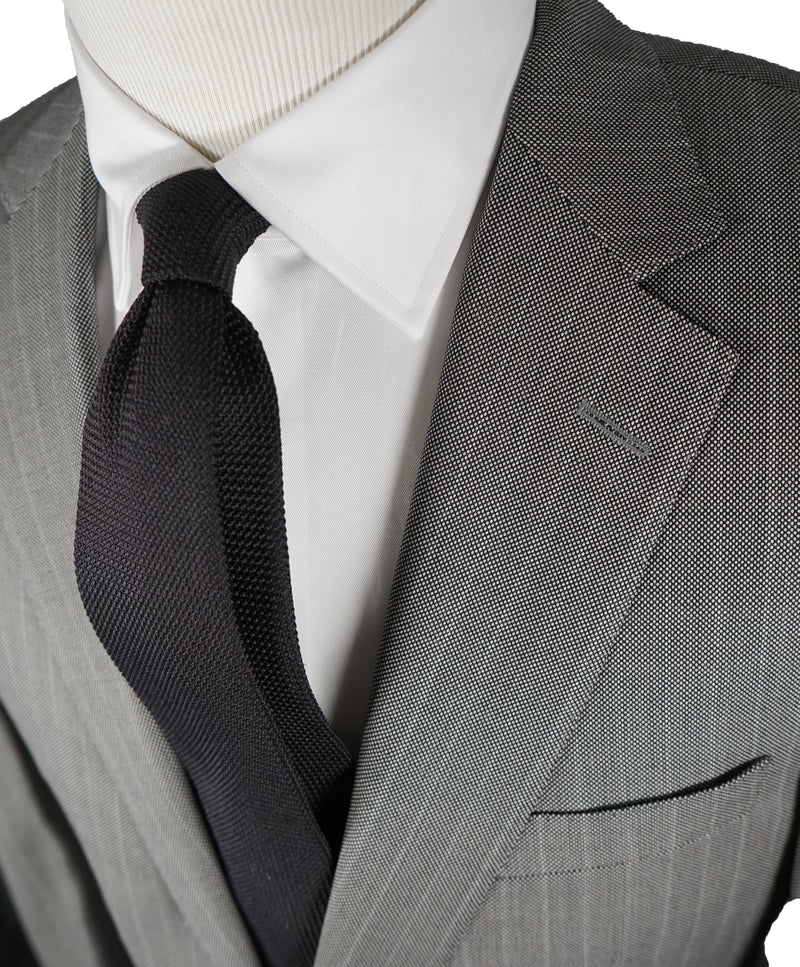 SAMUELSOHN - Super 130’s Textured Wool Gray Birdseye Stripe Suit - 44L