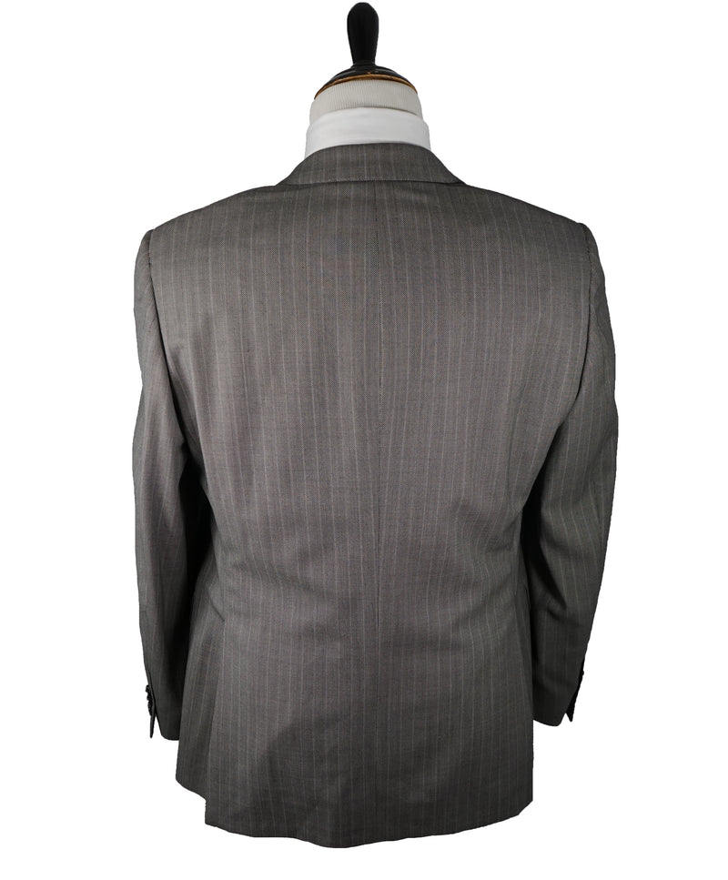 SAMUELSOHN - Super 130’s Textured Wool Gray Birdseye Stripe Suit - 44L