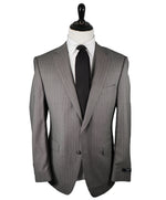 SAMUELSOHN - Super 130’s Textured Wool Gray Birdseye Stripe Suit - 44L