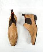 SANTONI - “FATTE A MANO” Orange Lined Low Ankle Boot Brogue - 12