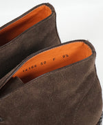 SANTONI -"FATTE A MANO” Brown Suede Chukka Ankle Boots-  10.5