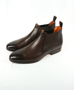 SANTONI - Made in Italy Orange Lined Brown Ankle Boot - 10
