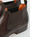 SANTONI - Made in Italy Orange Lined Brown Ankle Boot - 10