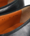 SANTONI - “Fenwick” Black Plain Vamp Slim Oxfords Orange Sole - 12