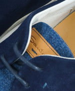 SANTONI - Mixed Media Denim & Suede Premium Grade Sneakers - 11.5