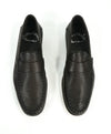 SANTONI - Brown Leather Perforated Unlined Venetian Loafers - 11.5