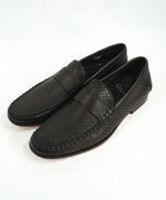 SANTONI - Brown Leather Perforated Unlined Venetian Loafers - 7