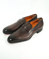 SANTONI - Sleek Plain Vamp Leather Loafers W Iconic Orange Sole - 8