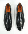 SANTONI - "Fatte A Mano" Hand Made Black Round Toe Penny Loafers - 7.5