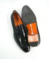 SANTONI - "Fatte A Mano" Hand Made Black Round Toe Penny Loafers - 10.5