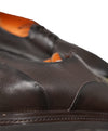 SANTONI - 3-Eylet Oxfords In Pebbled Brown Leather Rubber Sole - 11.5US